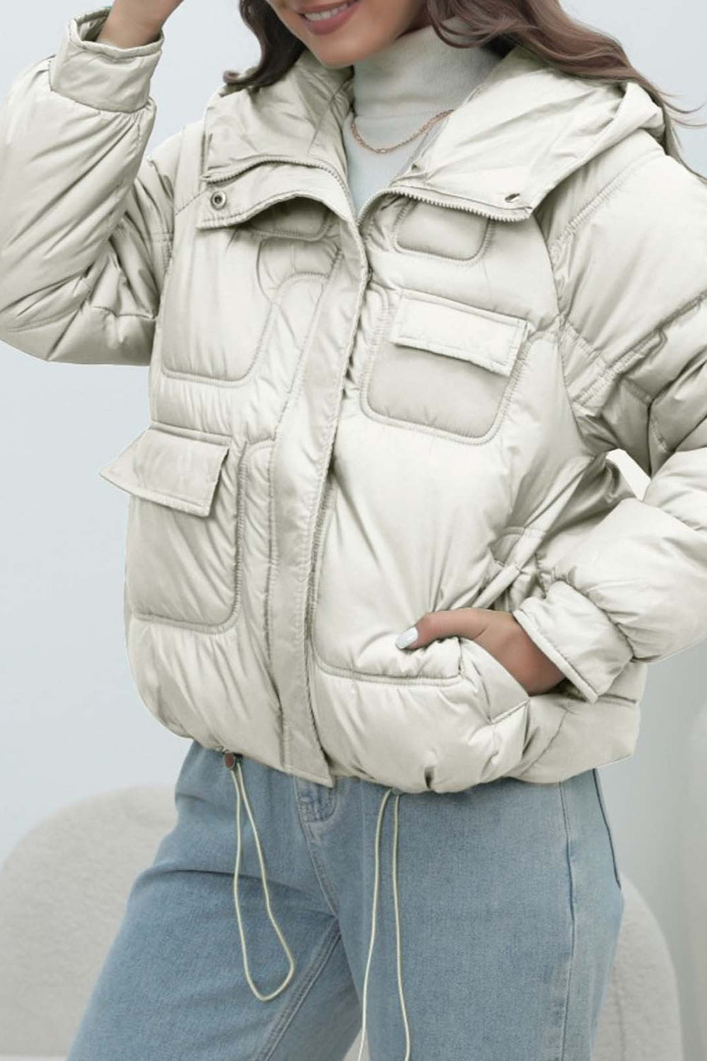 Bright Color Stand Collar Puffer Coat coats