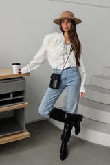 3D Floral Long Sleeve Blouse