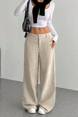 Pockets Wide Leg Knit Pants