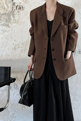 Vintage Casual Long Sleeve Blazer