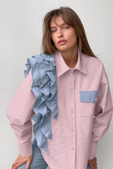 Asymmetric Color Block Blouse