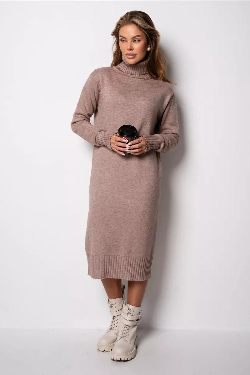 Loose Turtleneck Sweater Dress