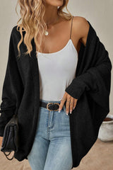 Solid Color Mid Length Cardigan S / Black