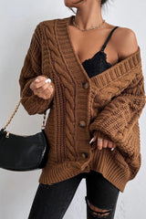Lantern Sleeve Cable Knit Sweater
