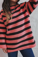 Striped Knit Casual Loose Sweater
