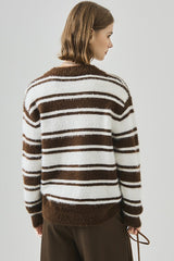 Oversized Striped V-Neck Sweater