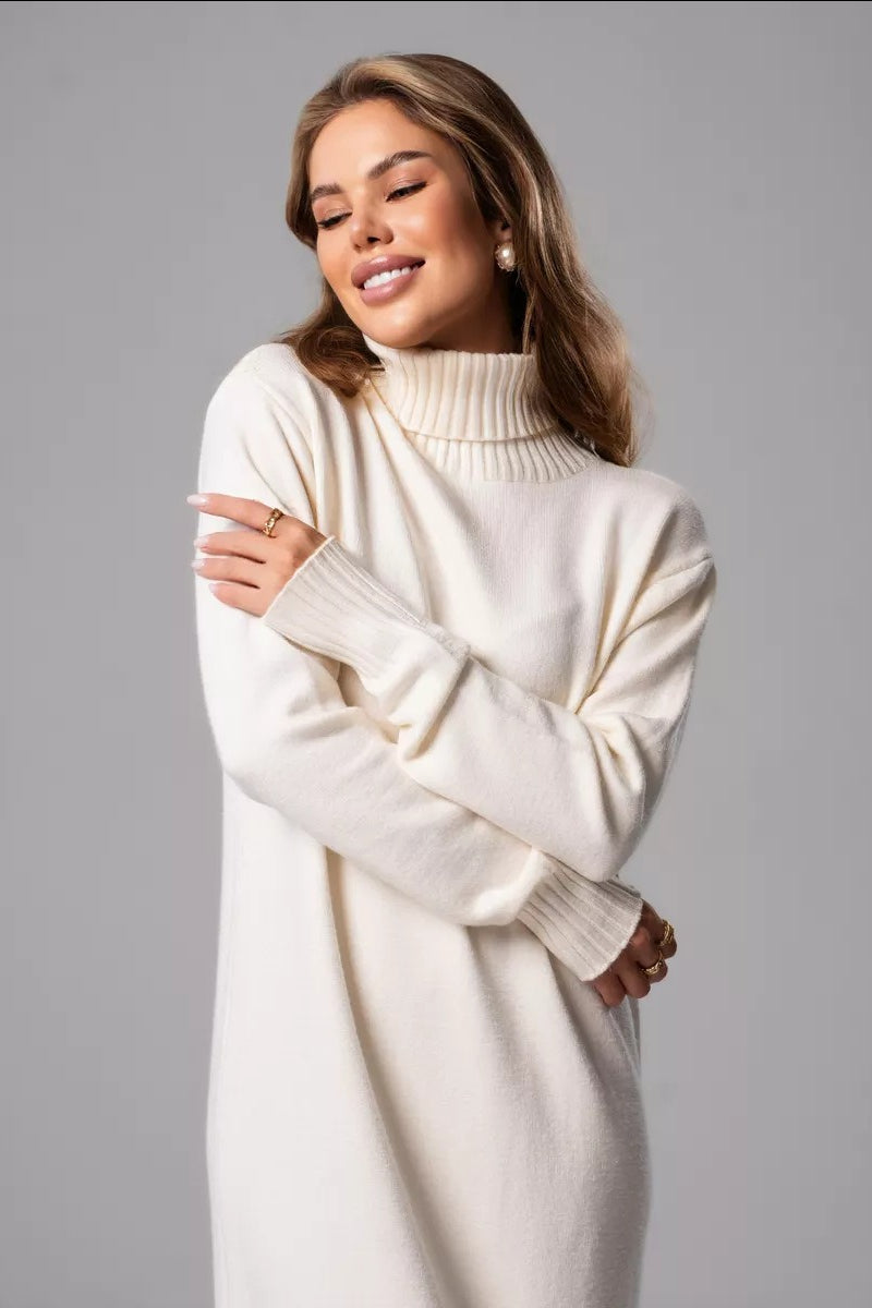 Loose Turtleneck Sweater Dress