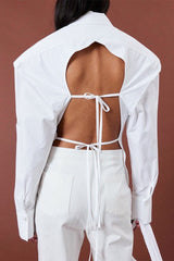 Cutout Back Vintage Blouse