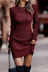 Solid Color Bodycon Knit Sweater