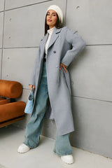 Double Breasted V-Neck Casual Wool Overcoat
