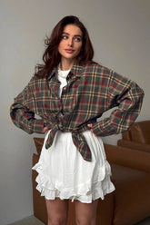Plaid Vintage Relaxed Fit Blouse