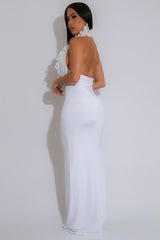 Backless Halter Floral Bodycon Party Dress