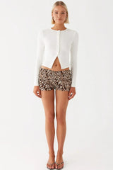 Minimalist Button Cardigan S / White