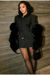 High Waist V-Neck Blazer