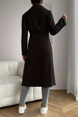 Long Pocket Notch Lapel Overcoat