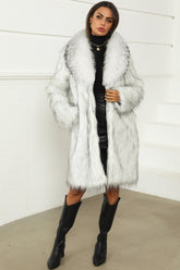 Long Plush Faux Fur Textured Overcoat