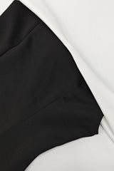 Contrast Bustier Ruffle Cocktail Dress