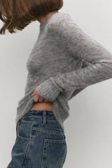 Sheer Blend Round Neck Knit Top