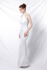 Sequin Halter Mermaid Maxi Party Dress