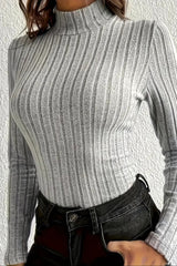 Slim Fit Mock Neck Knit Sweater