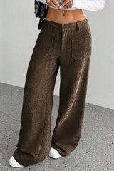 Pockets Wide Leg Knit Pants