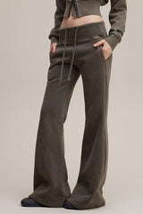 Fleece Lined Bodycon Flared Knit Pants