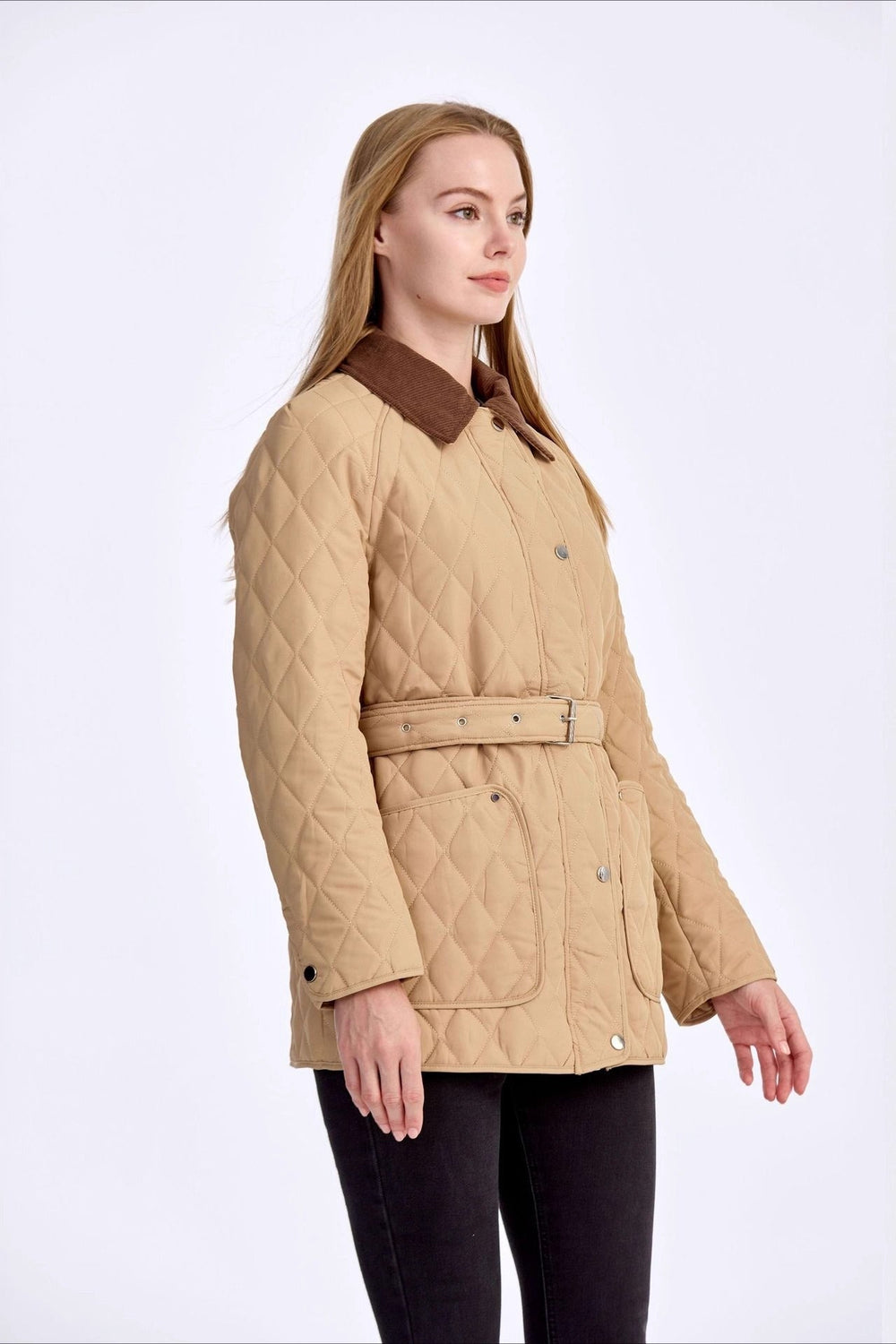 Tailored Lapel Commuter Puffer Jacket