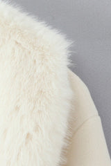 Elegant Oversized Fur Trim Overcoat