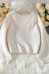 Backless Bow Tie Knit Sweater