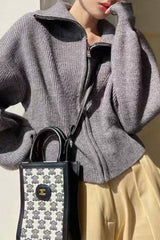 Slouchy High Neck Loose Solid Sweater