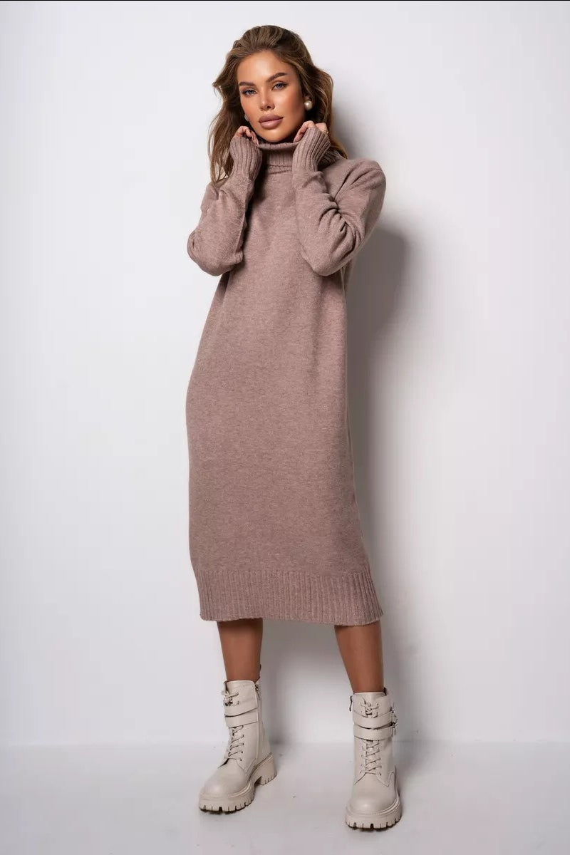 Loose Turtleneck Sweater Dress