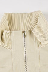Utility Belted Stand Collar Jacket