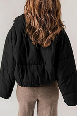 Classic Plain Quilted Puffer Jacket S / Black