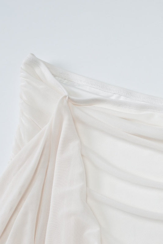 Sheer Tie Neck Bodycon Cocktail Dress