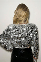 Silver Sequin Fashion Coat coats