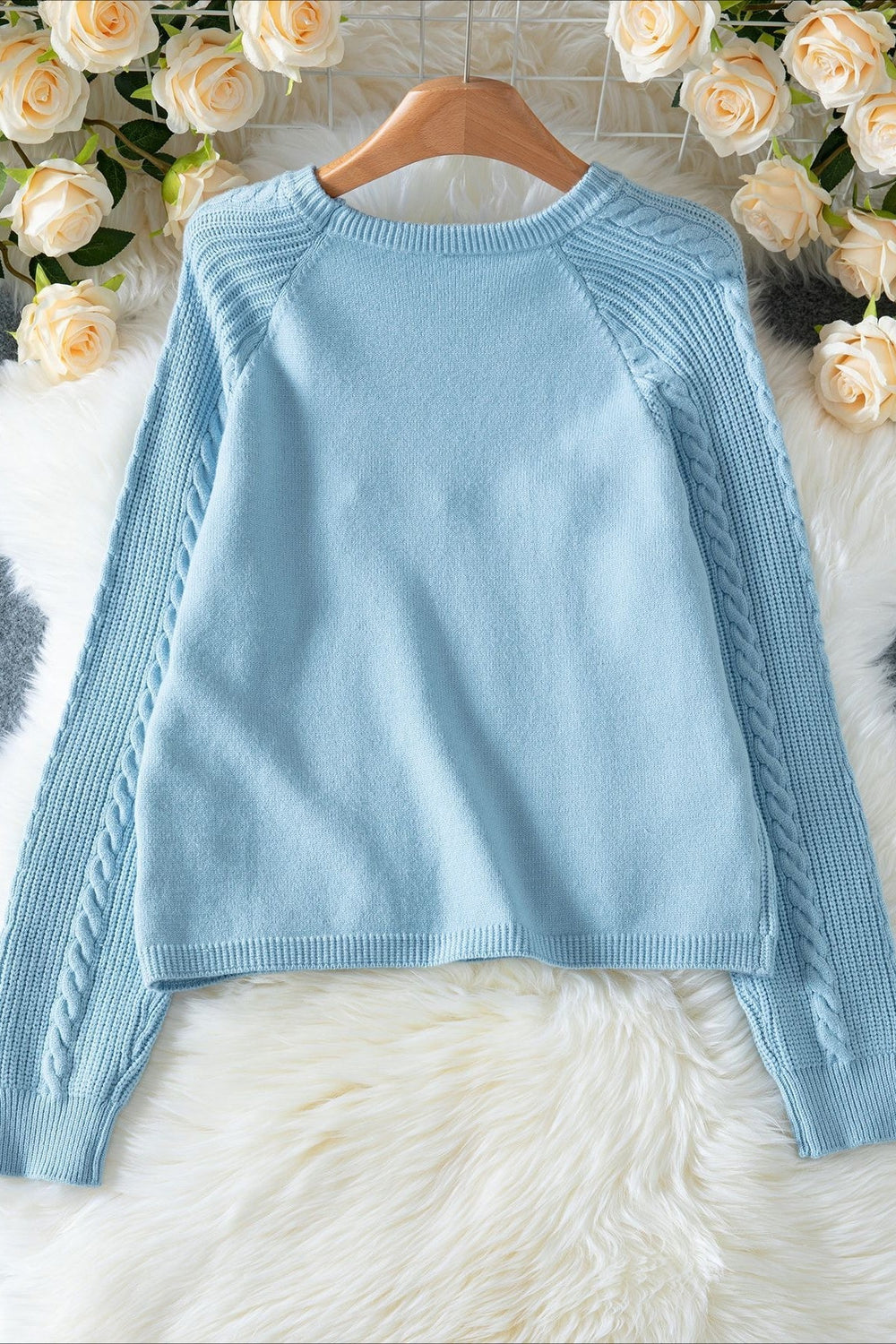Letter Embroidered Knit Pullover Sweater
