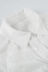 Slim Fit Short Sleeve Textured Blouse