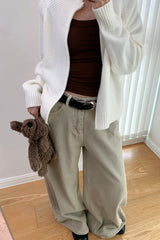 Soft Knit Zipper Cardigan