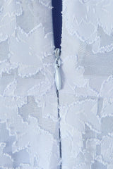 Romantic Blue Halter Jacquard Party Dress