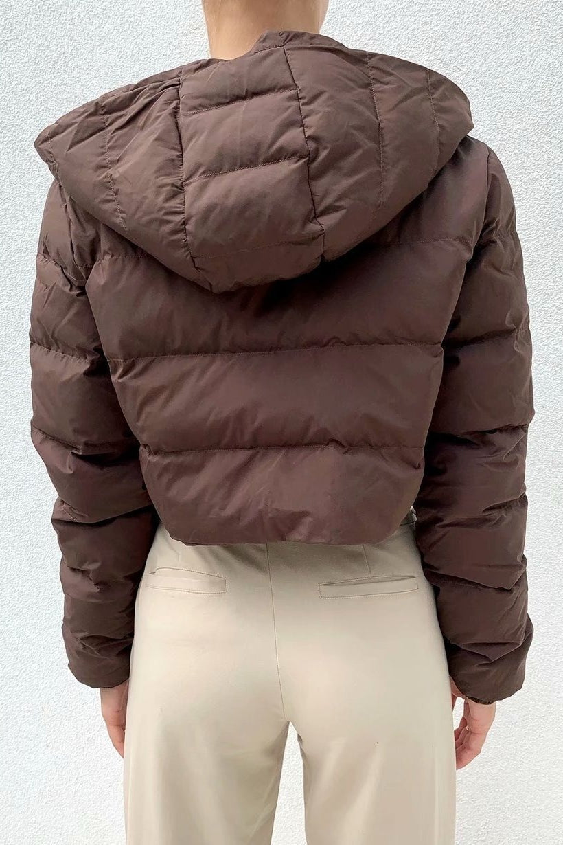 Short Hooded Quilted Puffer Jacket