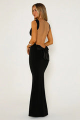 Bow Back Spaghetti Strap Formal Dress