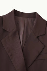 High-Waisted Button Blazer