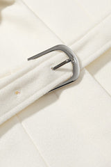 Wool Blend Wide Lapel Belted Overcoat