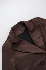 Brown Retro Belted Long Line Overcoat