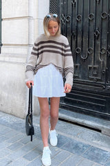 Color Block Stripe Knit Sweater
