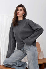 Round Neck Relaxed Knit Sweater