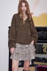 V Neck Long Sleeve Relaxed Sweater