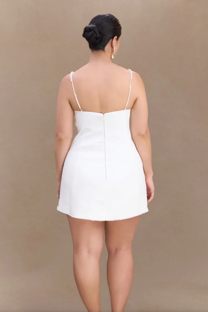 White Pearl Cami Party Dress