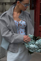 Stand Collar Long Sleeve Tailored Jacket