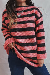 Striped Knit Casual Loose Sweater